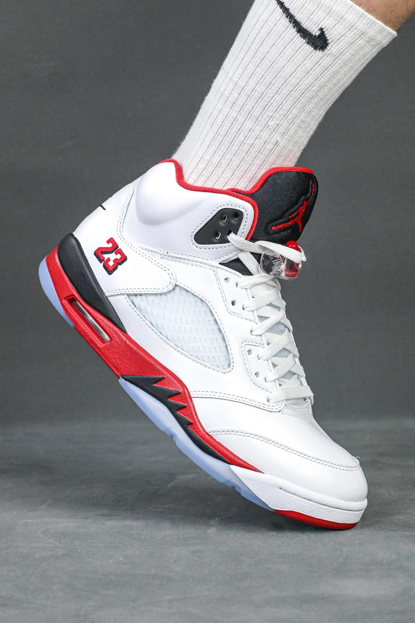On-Foot Look at This Year’s Air Jordan 5 “Fire Red” Release