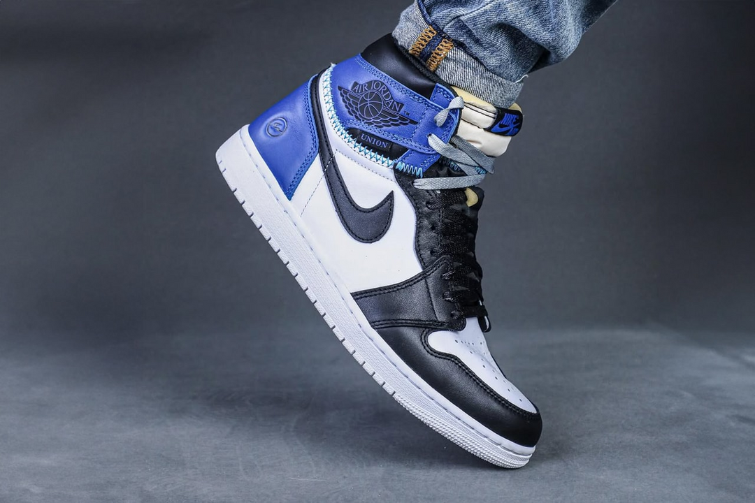 A Closer Look at the Union LA x fragment design x Air Jordan 1 High OG On Foot