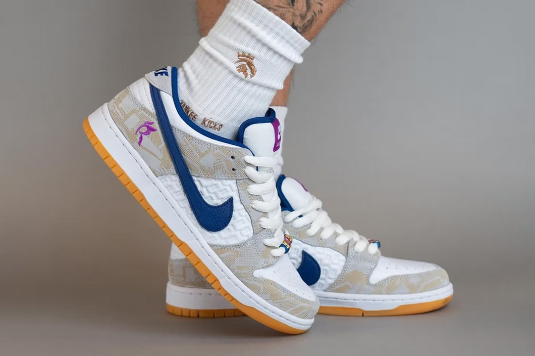 Preview of the Rayssa Leal x Nike SB Dunk Low being worn.