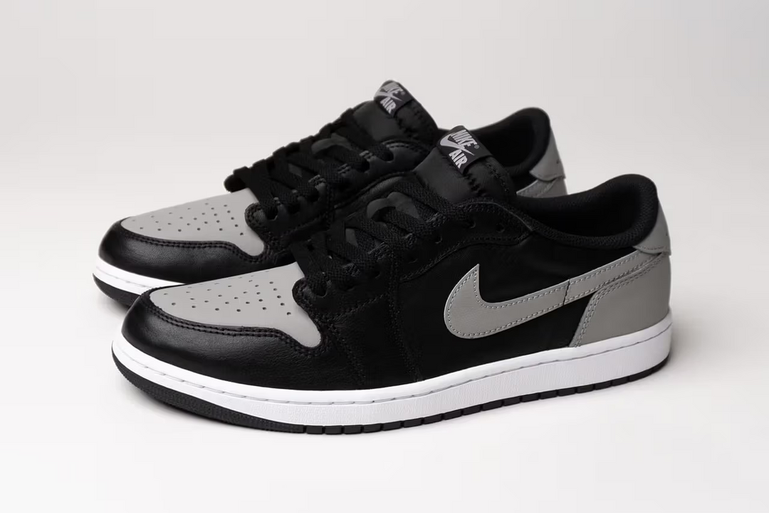 Initial glimpse of the Air Jordan 1 Low OG "Shadow."