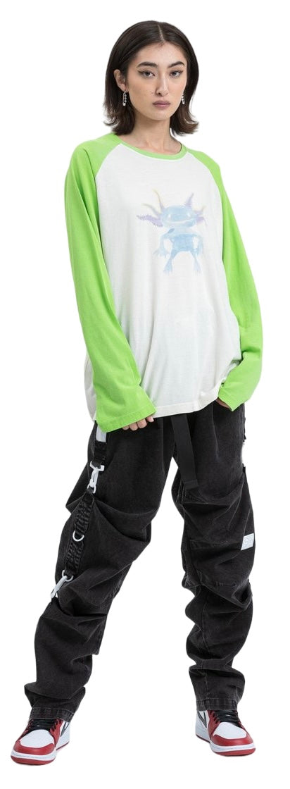 We11done Green Monster Long Sleeve Raglan T-Shirt | Hype Vault Kuala Lumpur