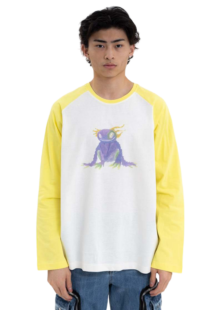 We11done Yellow Monster Long Sleeve Raglan T-Shirt | Hype Vault Kuala Lumpur