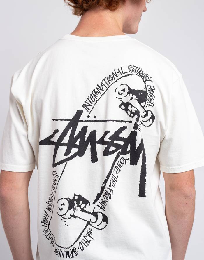 Stussy Skate Posse Pigment Dyed Tee White | Hype Vault Kuala Lumpur | Asia's Top Trusted High-End Sneakers and Streetwear Store