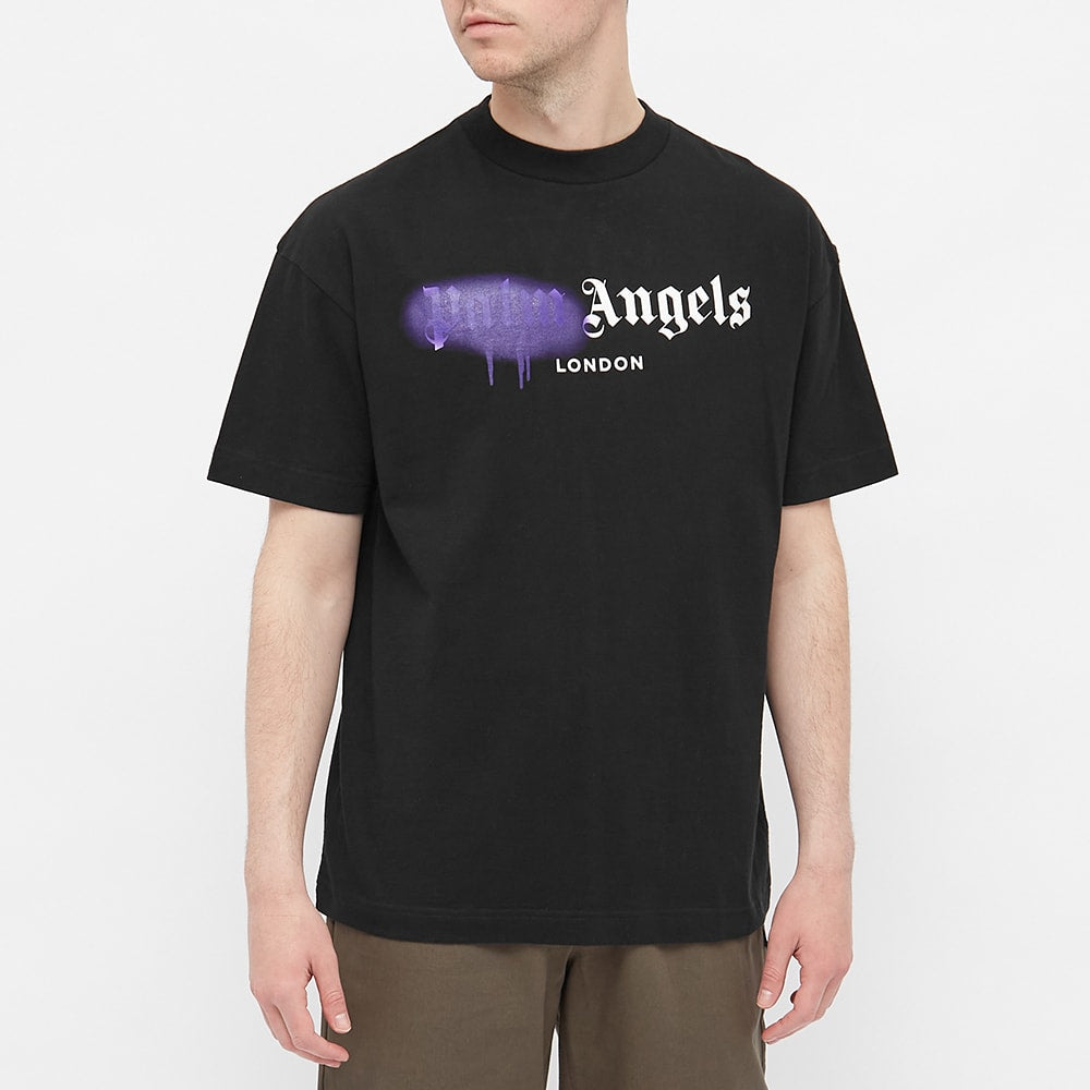 Palm Angels London Sprayed Logo Tee Black | Hype Vault Kuala Lumpur | Asia's Top Trusted High-End Sneakers and Streetwear Store