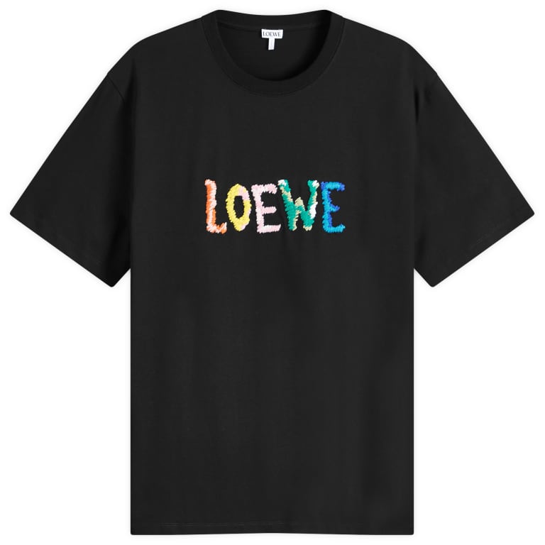 Loewe Logo Cotton Relaxed Fit T-Shirt Black | Hype vault