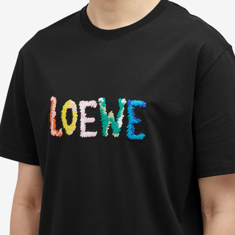 Loewe Logo Cotton Relaxed Fit T-Shirt Black | Hype vault