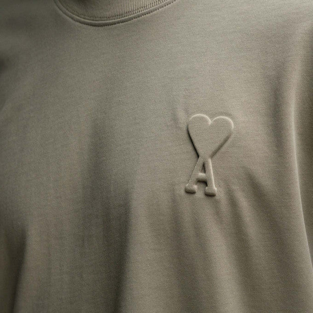 Ami Paris Logo Embossed T-Shirt ‘Khaki’ | Hype Vault