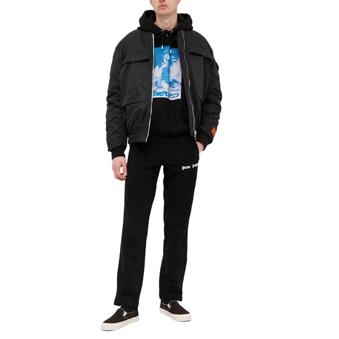 Palm Angels Fleece Track Pant Black White | Hype Vault Kuala Lumpur