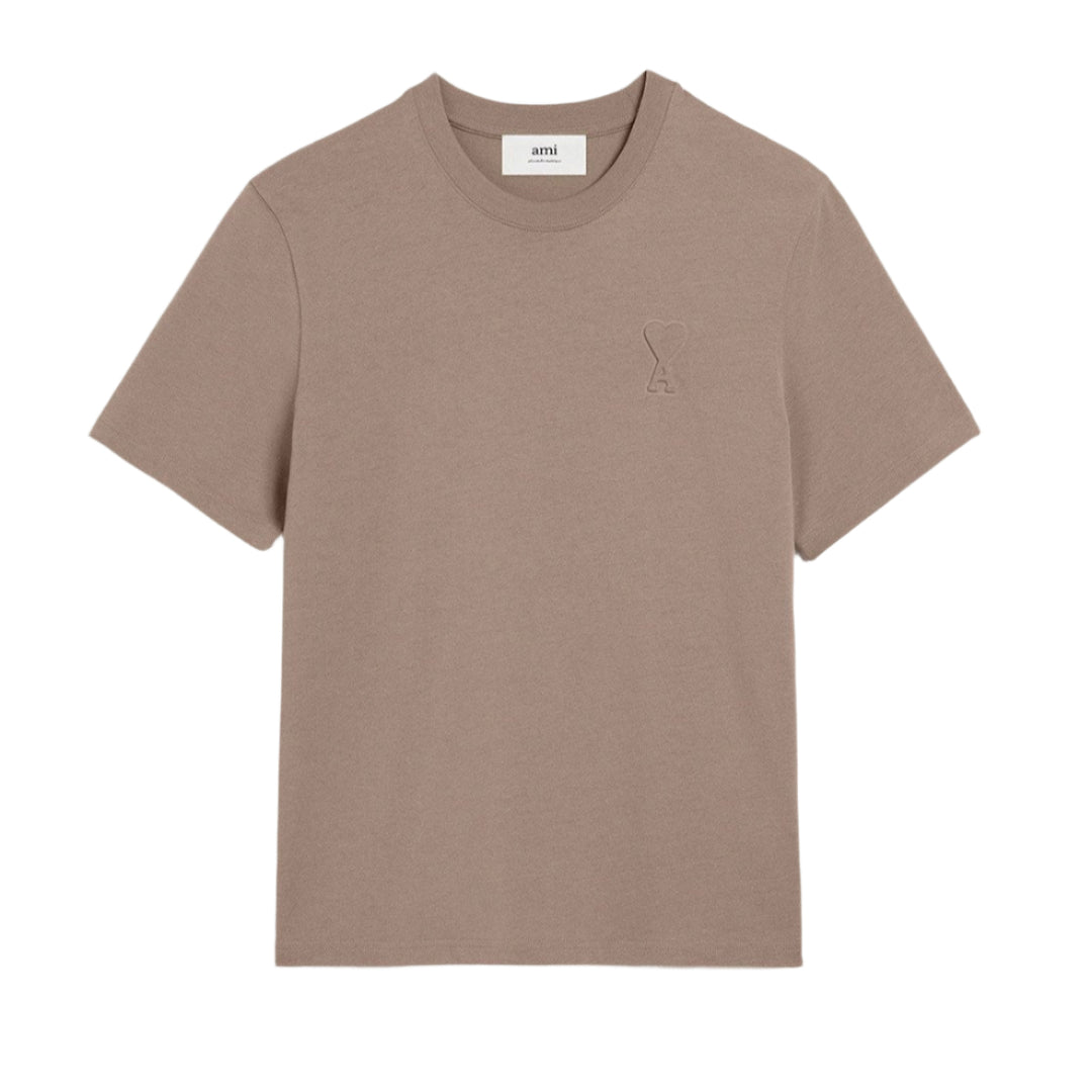 Ami Paris Logo Embossed T-Shirt ‘Taupe’ | Hype Vault