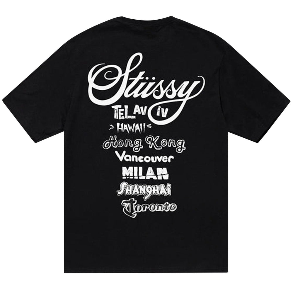 Stussy Tour Tee Black (SS23) | Hype Vault Kuala Lumpur | Asia's Top Trusted High-End Sneakers and Streetwear Store | Guaranteed 100% authentic