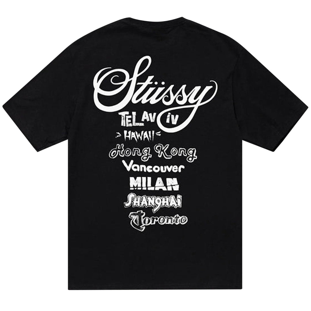 Stussy Tour Tee Black (SS23) | Hype Vault Kuala Lumpur | Asia's Top Trusted High-End Sneakers and Streetwear Store | Guaranteed 100% authentic