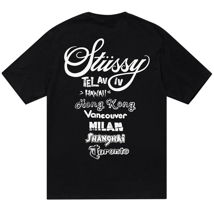 Stussy Tour Tee Black (SS23) | Hype Vault Kuala Lumpur | Asia's Top Trusted High-End Sneakers and Streetwear Store | Guaranteed 100% authentic