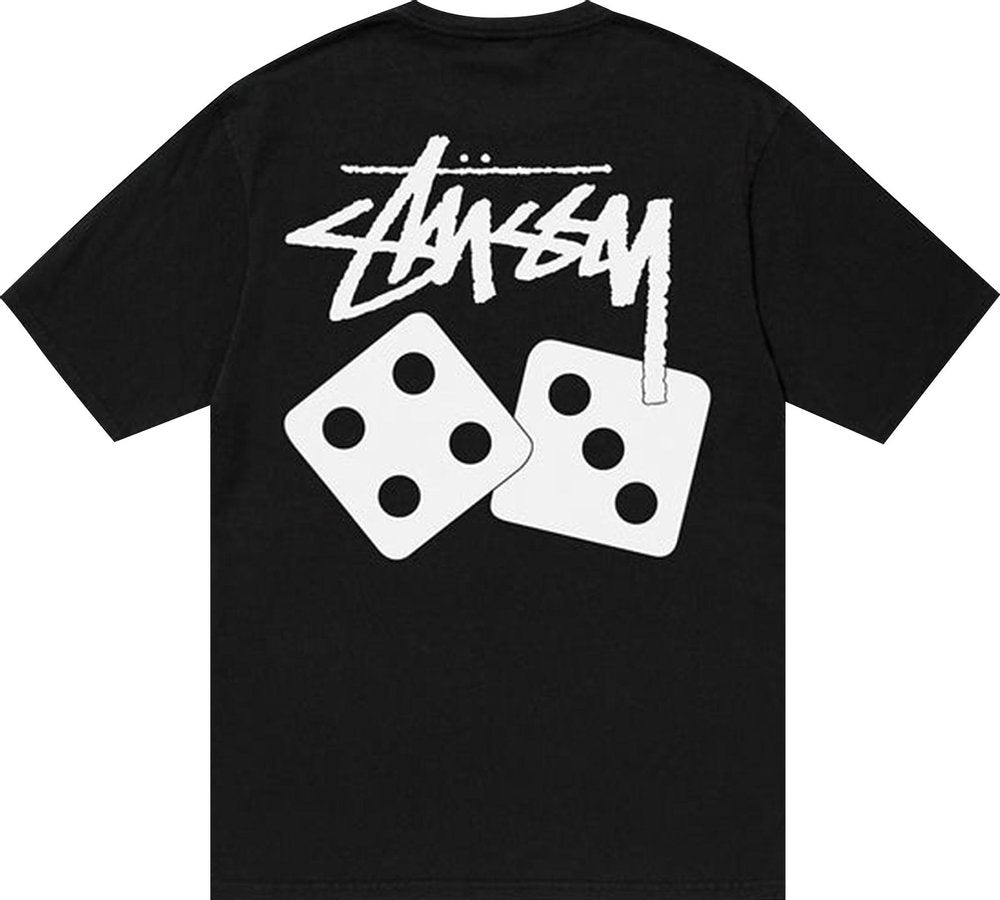 Stussy Dice Pigment Dyed Tee Black | Hype Vault Kuala Lumpur | Asia's Top Trusted High-End Sneakers and Streetwear Store | Guaranteed 100% authentic