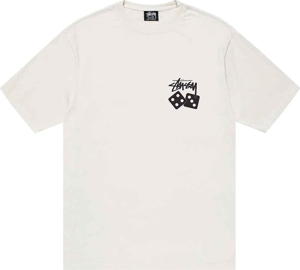 Stussy Dice Pigment Dyed Tee Natural | Hype Vault Kuala Lumpur | Asia's Top Trusted High-End Sneakers and Streetwear Store | Guaranteed 100% authentic