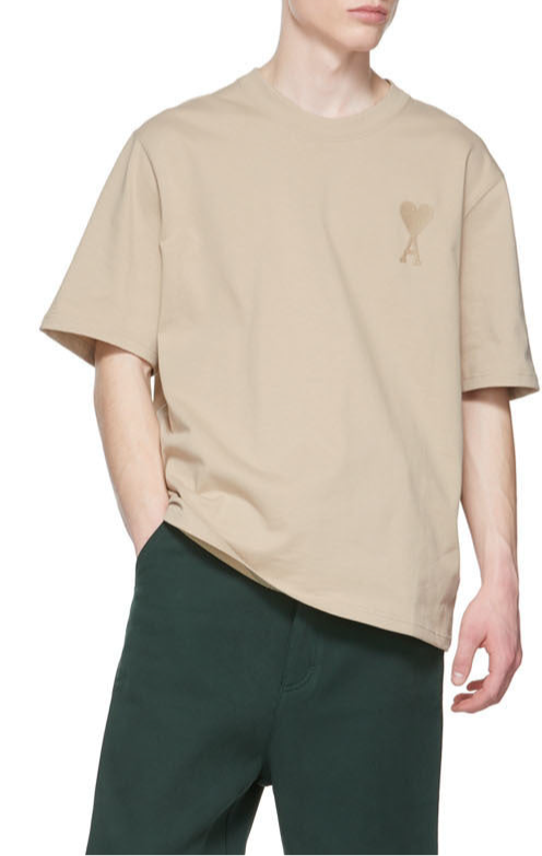 Ami Paris Tonal De Coeur Tee ‘Beige’