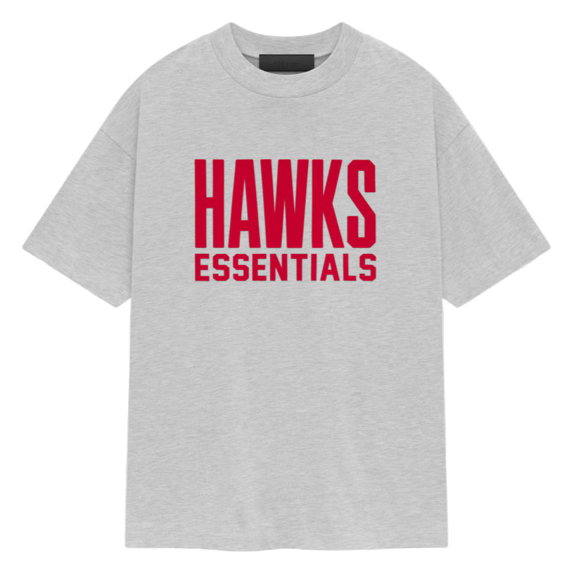Fear of God Essentials NBA Hawks Tee ‘Light Heather Grey’ | Hype Vault