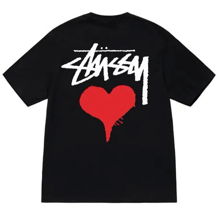 Stussy Stock Heart Tee Black | Hype Vault Kuala Lumpur | Asia's Top Trusted High-End Sneakers and Streetwear Store