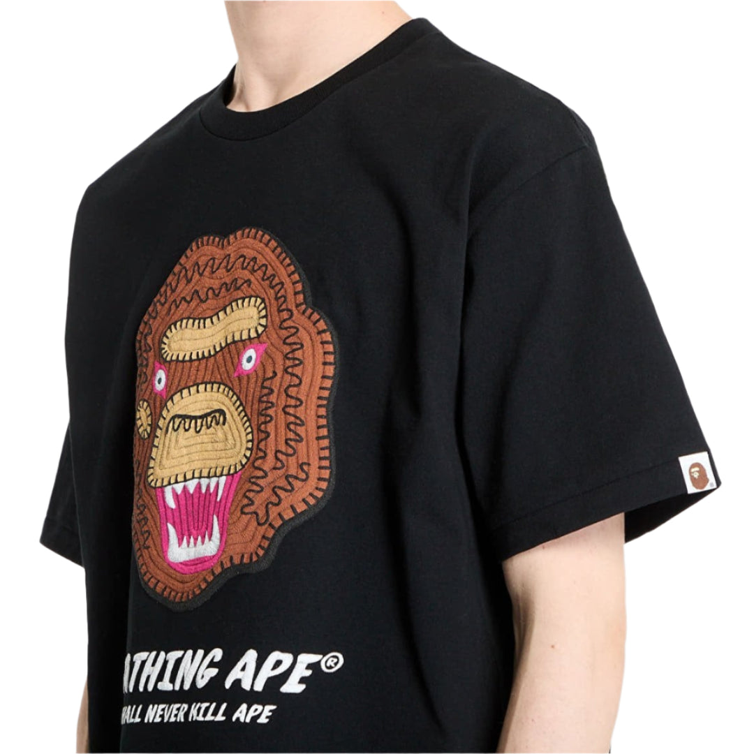 BAPE Embroidery Style Souvenir Logo Tee Black (SS25) } Hype Vault