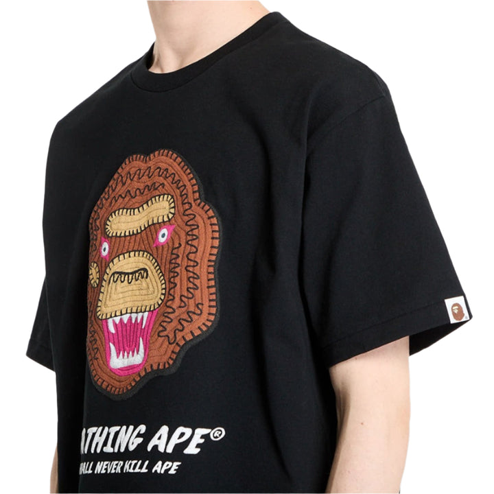 BAPE Embroidery Style Souvenir Logo Tee Black (SS25) } Hype Vault