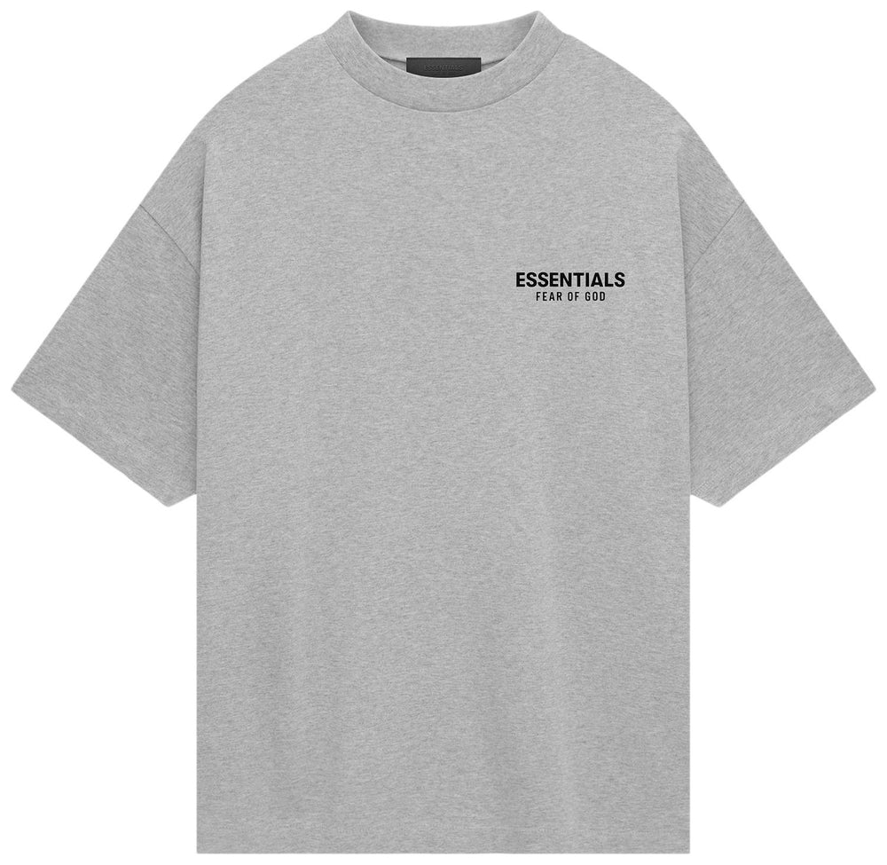 Fear of God Essentials Jersey Crewneck Tee 'Light Heather Grey' (FW24) | Hype Vault