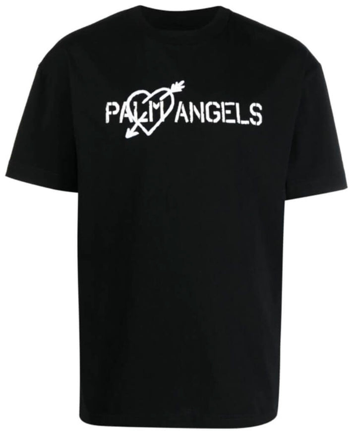 Palm Angels Pierced Heart Logo-Print T-Shirt Black | Hype Vault Kuala Lumpur