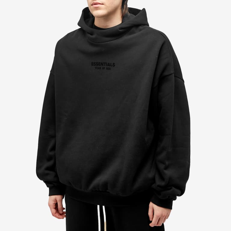 Fear Of God Essentials Hoodie ‘Jet Black’ (FW23) | Hype Vault