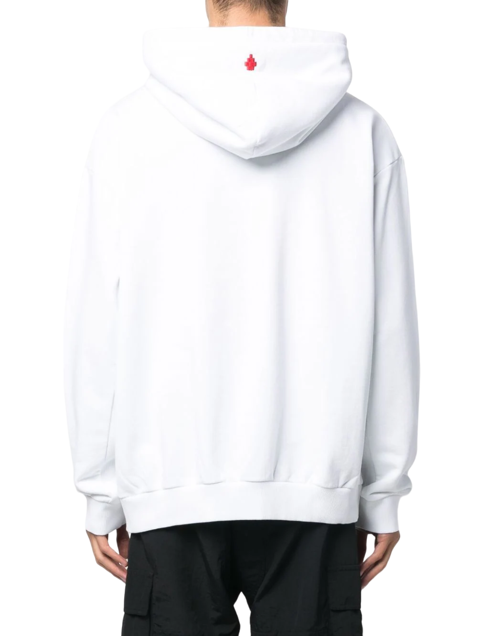 Marcelo Burlon Feathers Necklace Over Hoodie White Red | Hype Vault Kuala Lumpur