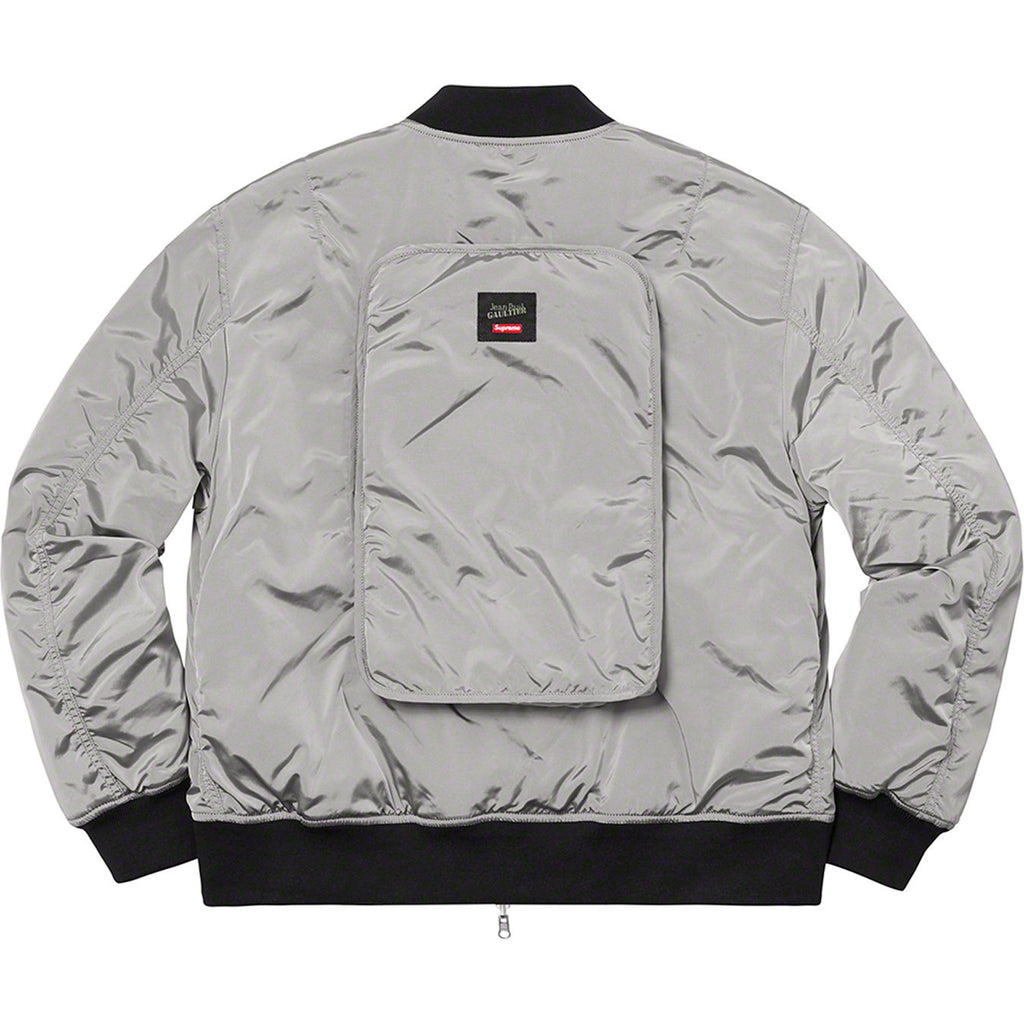 Supreme Jean Paul Gaultier Reversible Backpack MA-1 Jacket Silver