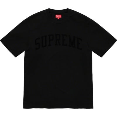 Supreme Chenille Arc Logo Tee Black | Hype Vault Kuala Lumpur | Asia's Top Trusted High-End Sneakers and Streetwear Store