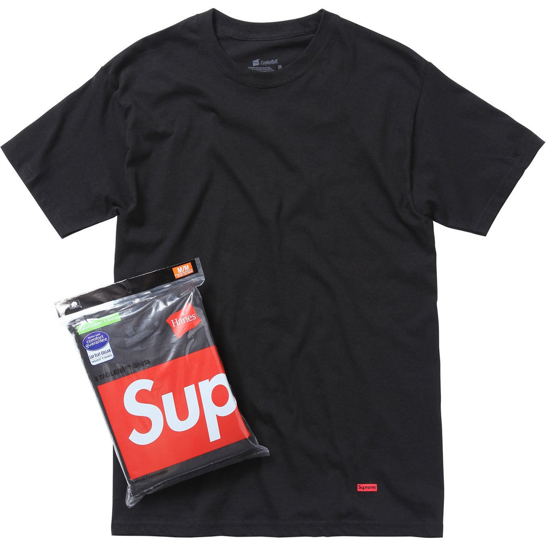 Supreme Hanes Tagless Tees Black | Hype Vault Kuala Lumpur | Asia's Top Trusted High-End Sneakers and Streetwear Store