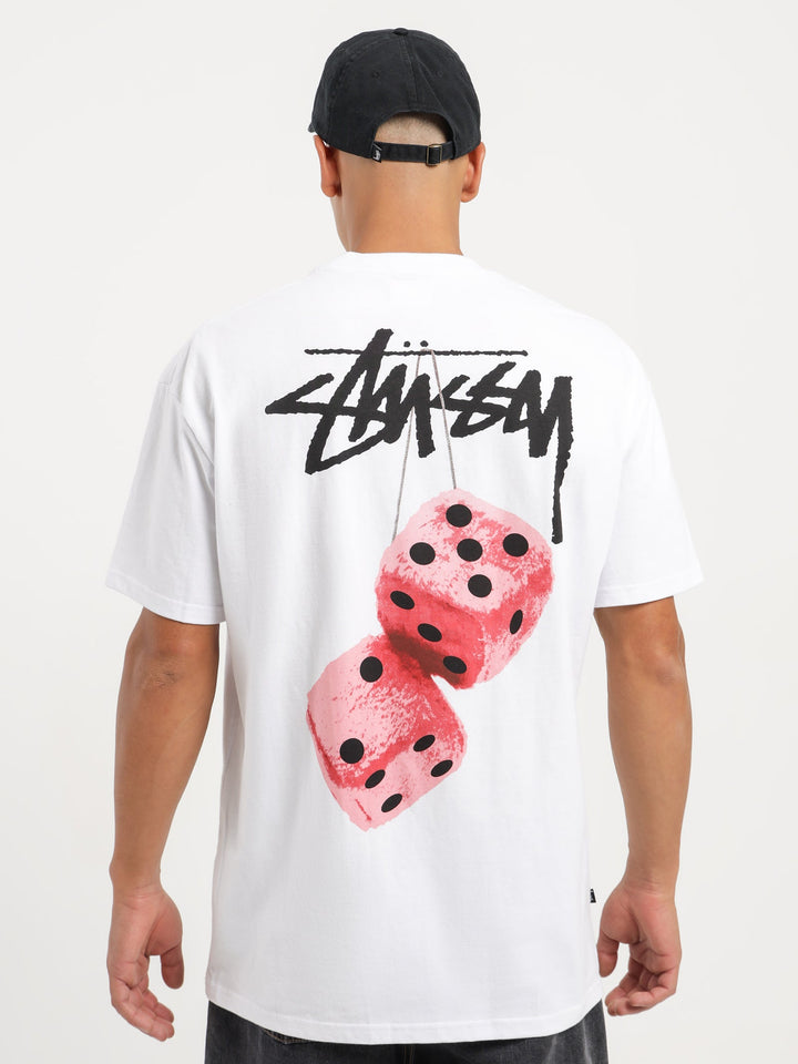 Stussy Fuzzy Dice Tee White