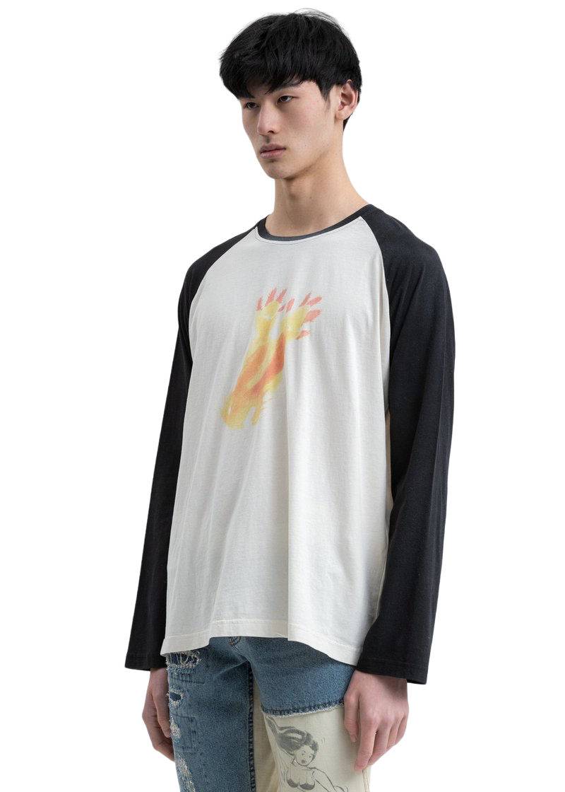 We11done Black Monster Long Sleeve Raglan T-Shirt | Hype Vault Kuala Lumpur