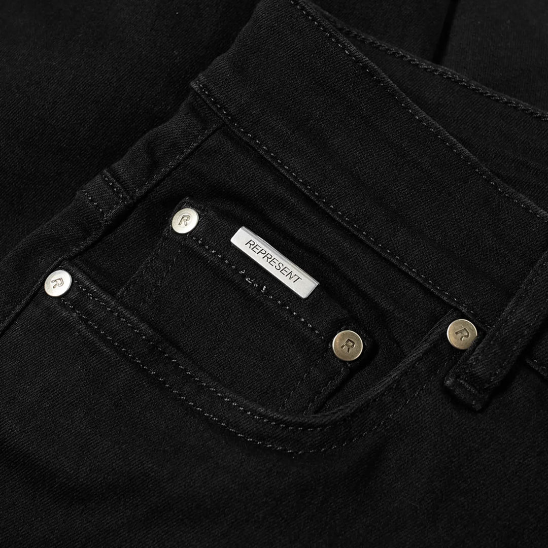 Represent Essential Denim Jeans Jet Black | Hype Vault Kuala Lumpur