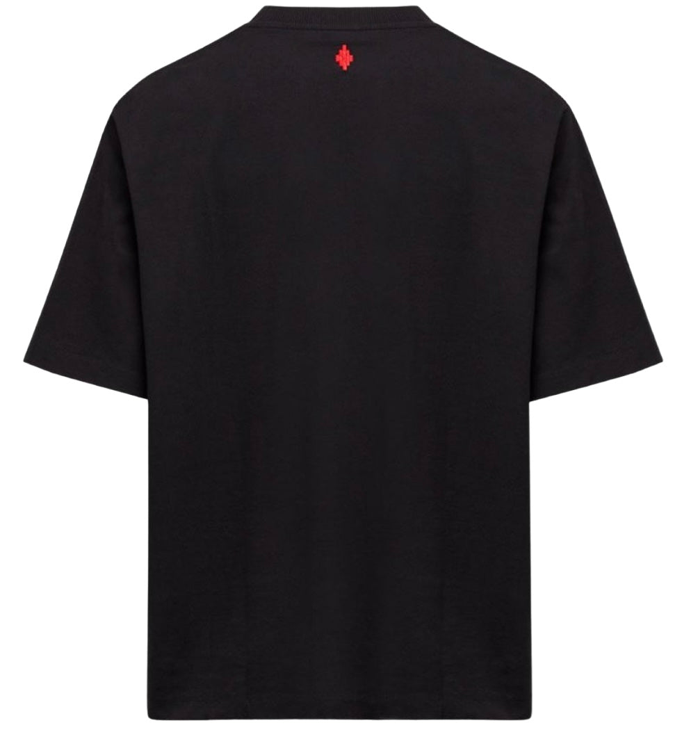 Marcelo Burlon Feathers Necklace Over T-Shirt Black Red | Hype Vault Kuala Lumpur