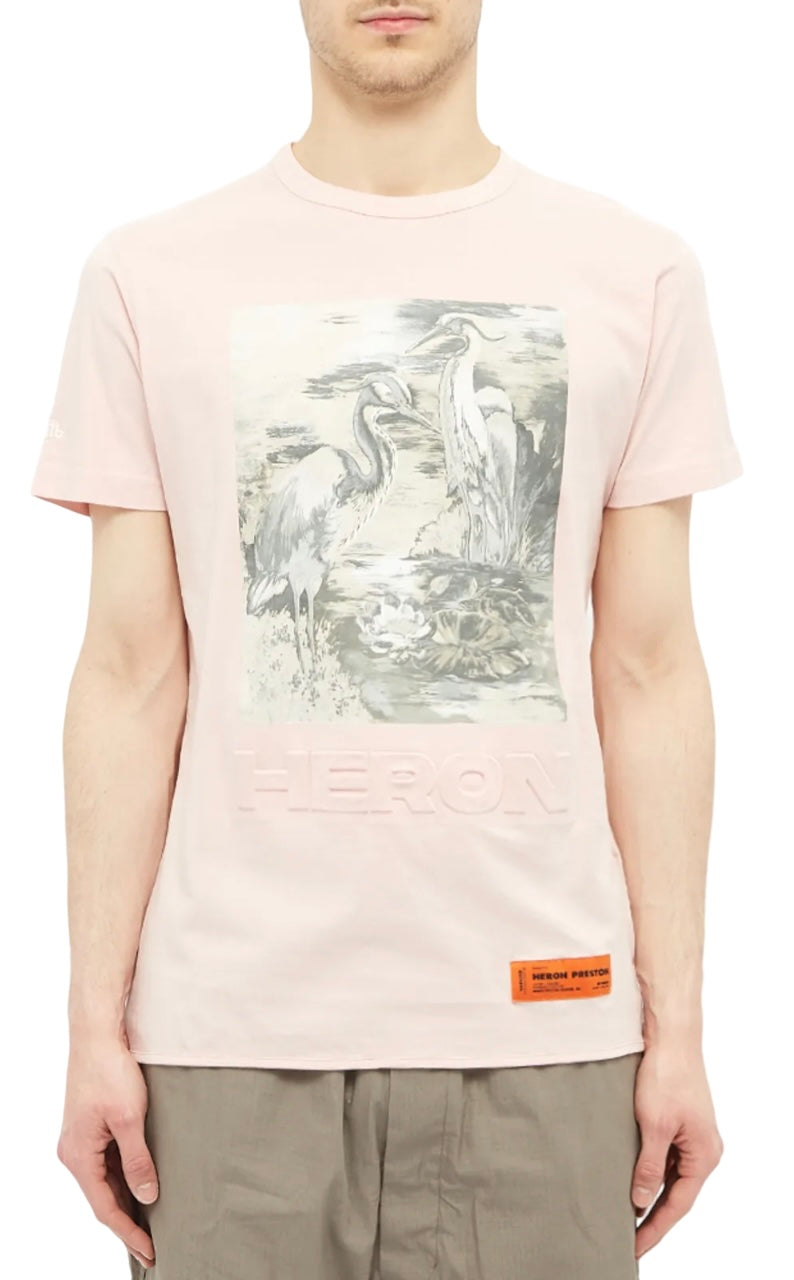 Heron Preston Heron Debossed Birds T-Shirt Pink | Hype Vault Kuala Lumpur