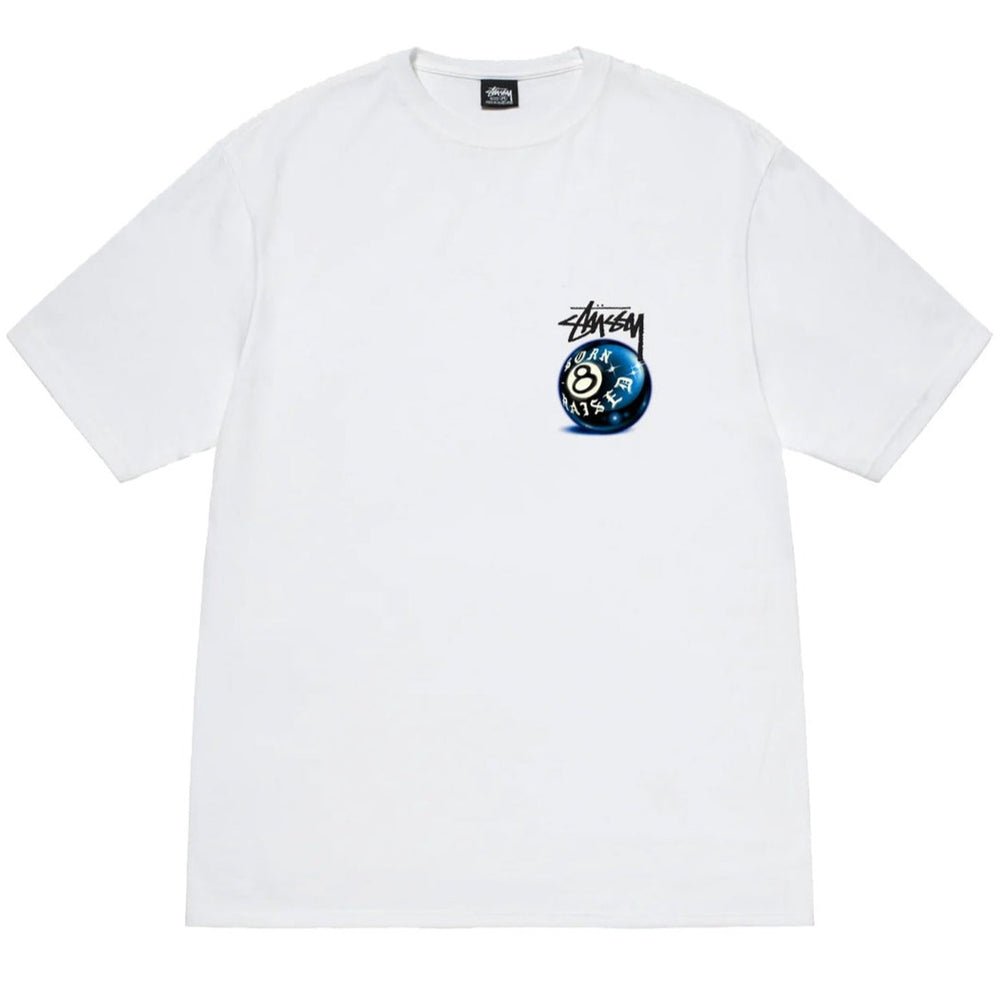 Stussy x Born x Raised 8 Ball Tee White | Hype Vault Kuala Lumpur | Asia's Top Trusted High-End Sneakers and Streetwear Store