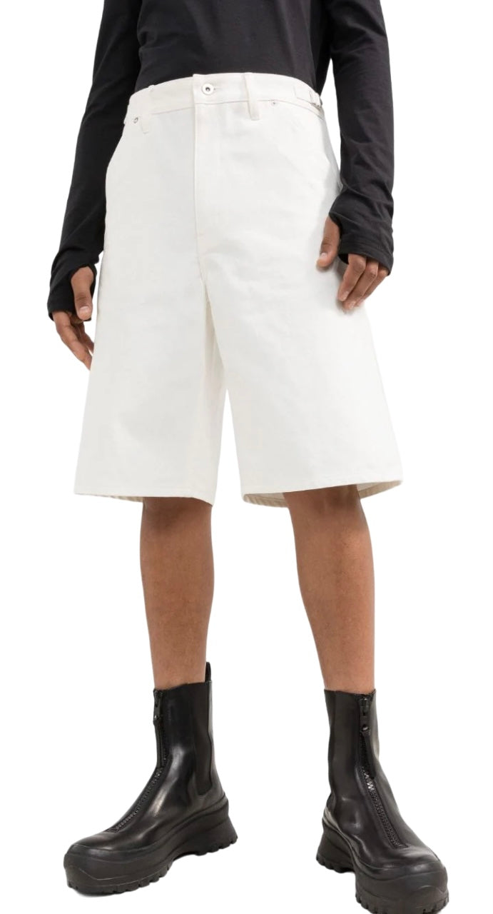 Jil Sander Logo Embroidered Denim Shorts White | Hype Vault Kuala Lumpur