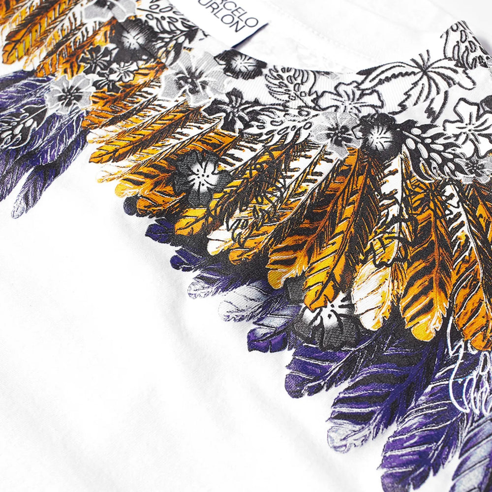 Marcelo Burlon Hawaiian Wings Regular T-Shirt White Yellow | Hype Vault Kuala Lumpur