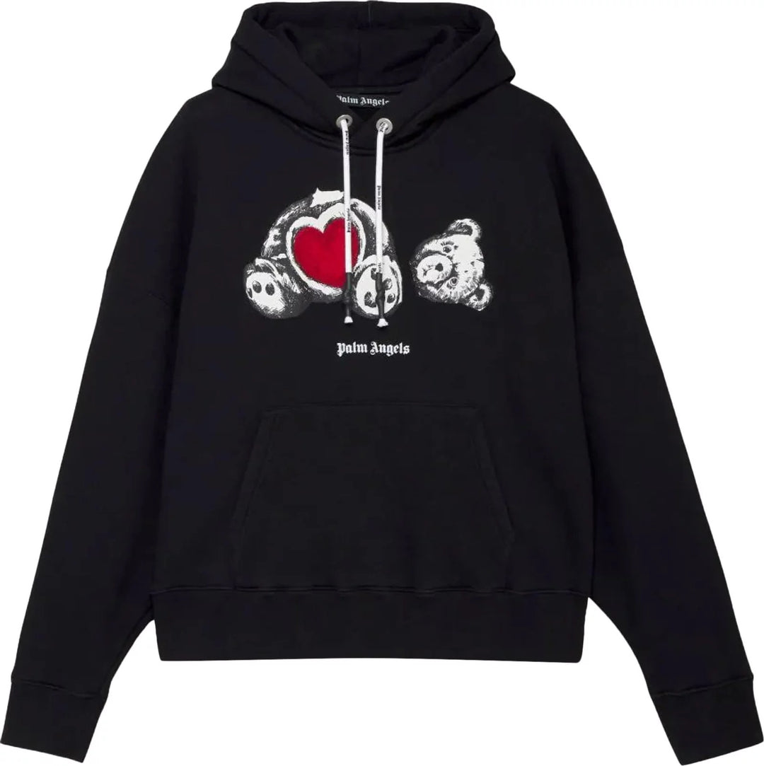 Palm Angels Bear In Love Hoodie Black White | Hype Vault Kuala Lumpur