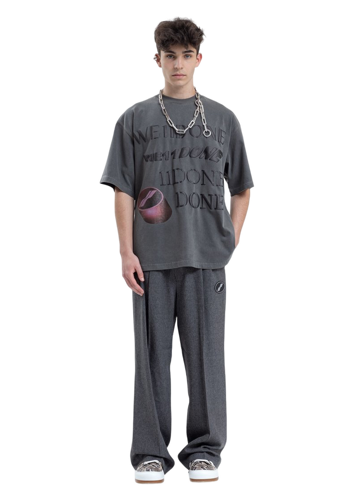 We11done Washed Logo T-Shirt Charcoal | Hype Vault Kuala Lumpur