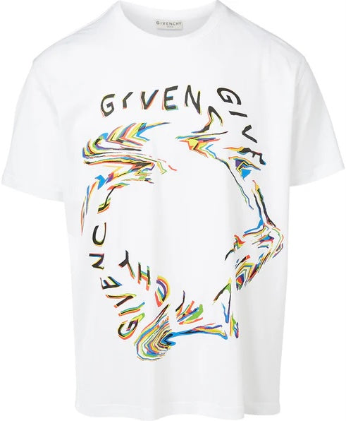Givenchy Glitch Printed T-Shirt White Regular Fit | Hype Vault Kuala Lumpur