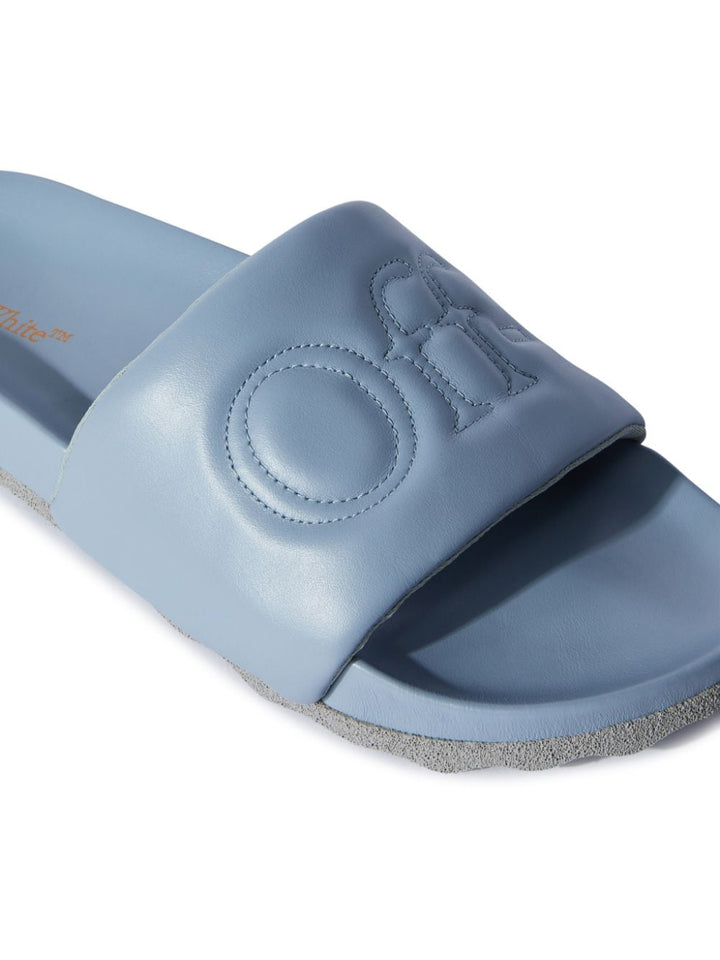 Off-White Bookish Leather Mint Military Slide | Hype Vault Kuala Lumpur