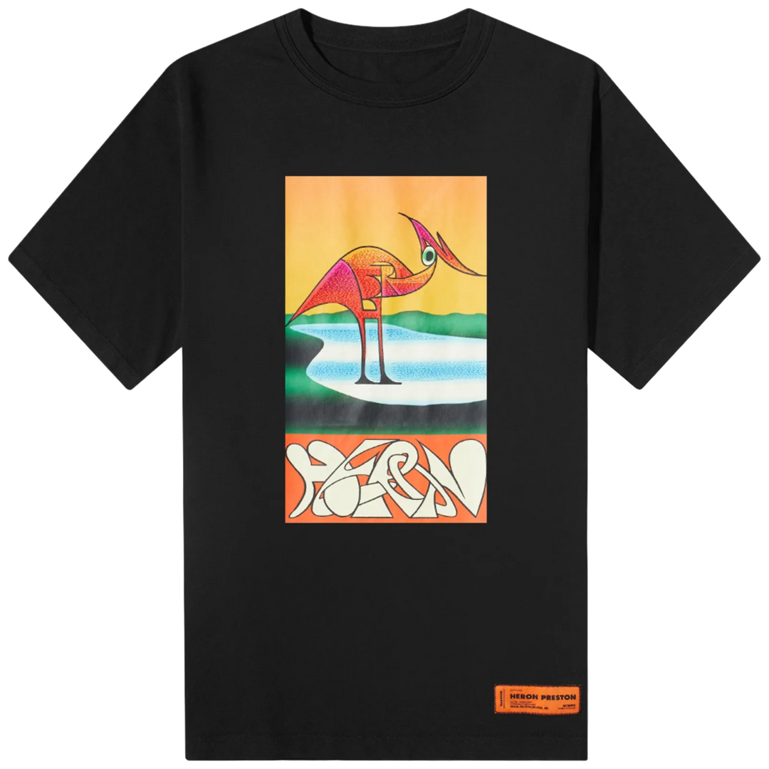 Heron Preston Heron Abstract Oversized T-Shirt Black Orange | Hype Vault Kuala Lumpur