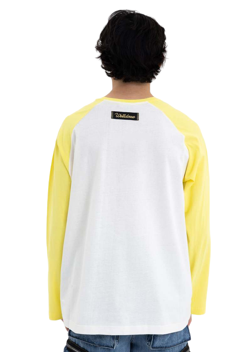 We11done Yellow Monster Long Sleeve Raglan T-Shirt | Hype Vault Kuala Lumpur