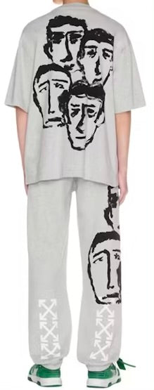 Off-White Faces Oversized Skate S/S Melange Grey T-Shirt | Hype Vault Kuala Lumpur