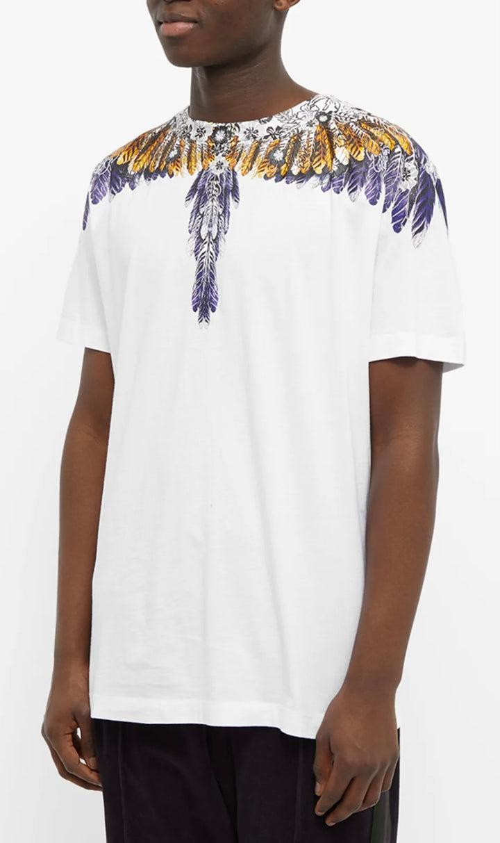 Marcelo Burlon Hawaiian Wings Regular T-Shirt White Yellow | Hype Vault Kuala Lumpur