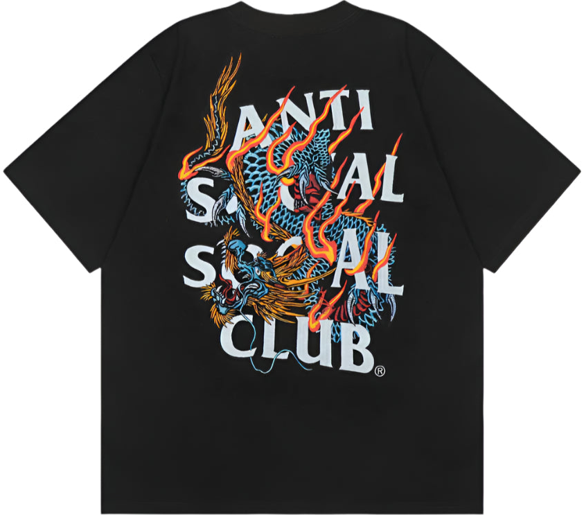 Anti Social Social Club Chinese Dragon Tee Black