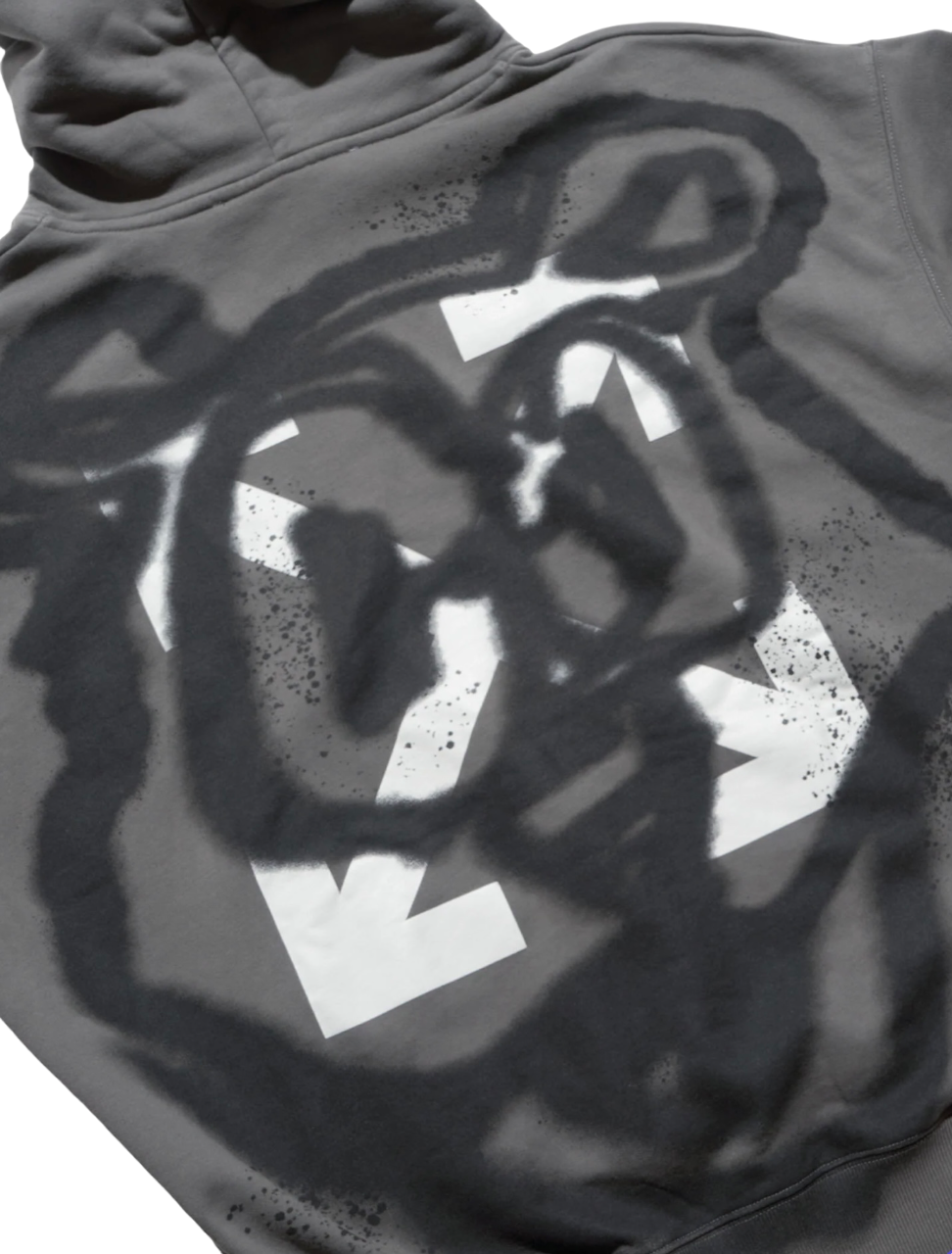 Off-White Teddy Arrow Skate Steel Iron White Hoodie | Hype Vault Kuala Lumpur