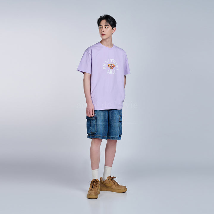 acmé de la vie (ADLV) Tiger Teddy Bear Doll Short-Sleeve T-Shirt Light Purple