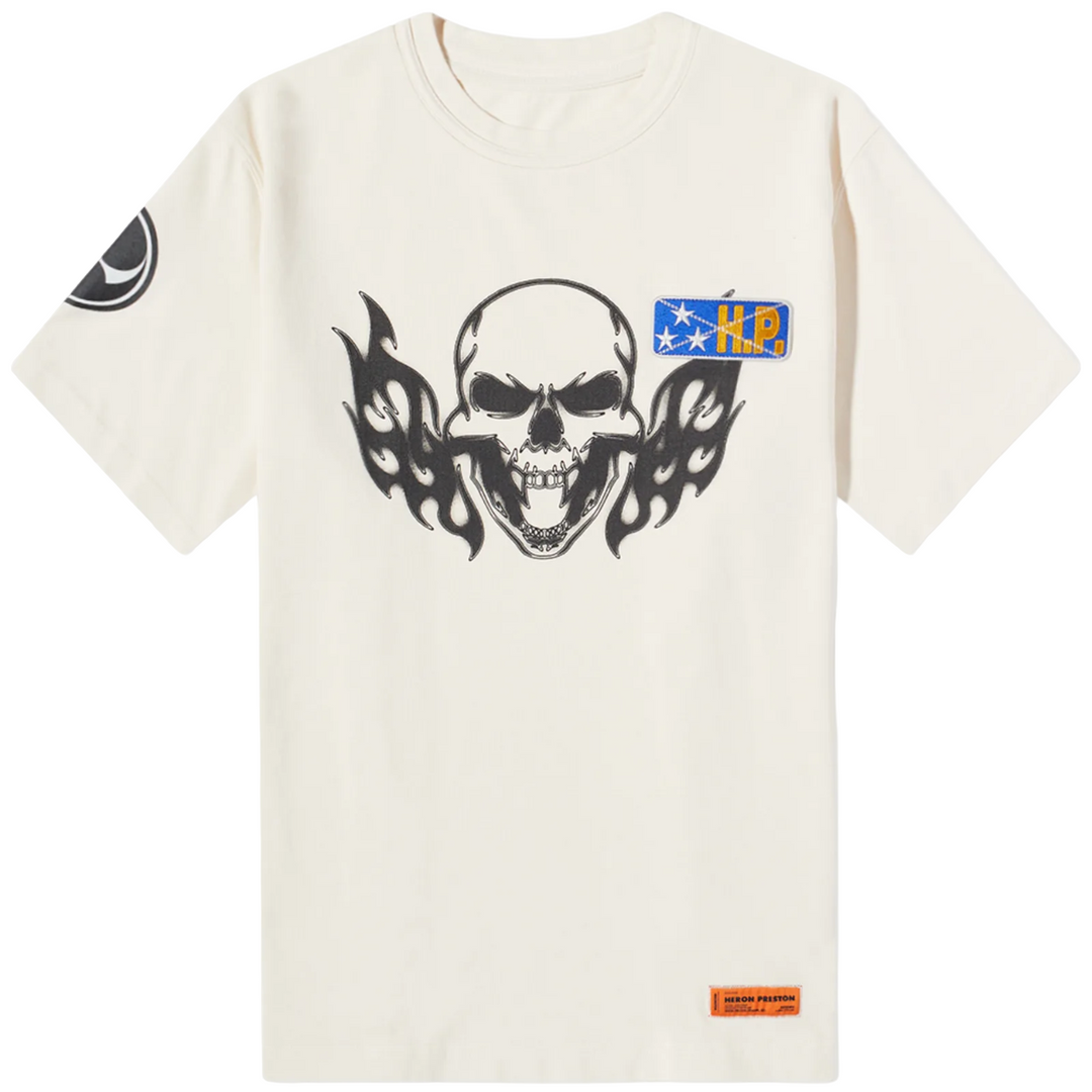 Heron Preston Flaming Skull T-Shirt Off White | Hype Vault Kuala Lumpur